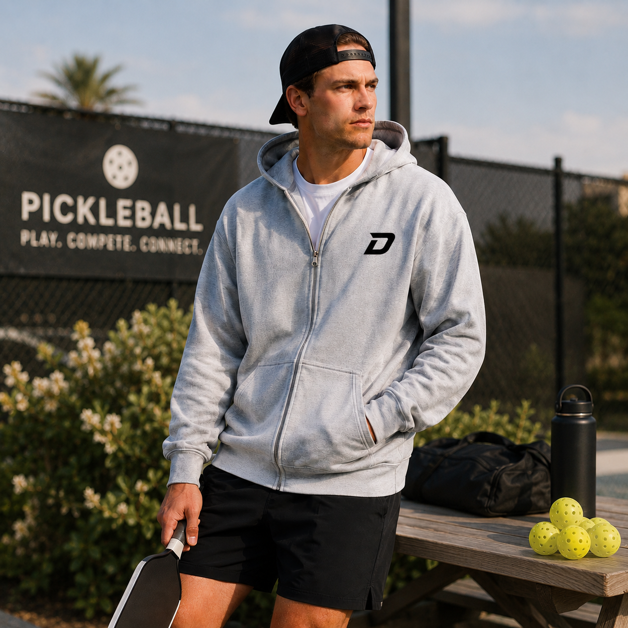 D Mark Zip Up Hoodie