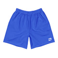 Front view of Royal pickleball performance shorts in royal blue featuring a clean athletic design and the white D Mark logo.