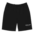 Front view of the black Signature Pickleball Fleece Shorts featuring an embroidered white Dink Air logo near the lower left leg, adjustable drawstring waistband, relaxed athletic fit, and premium fleece construction for everyday comfort on and off the court.