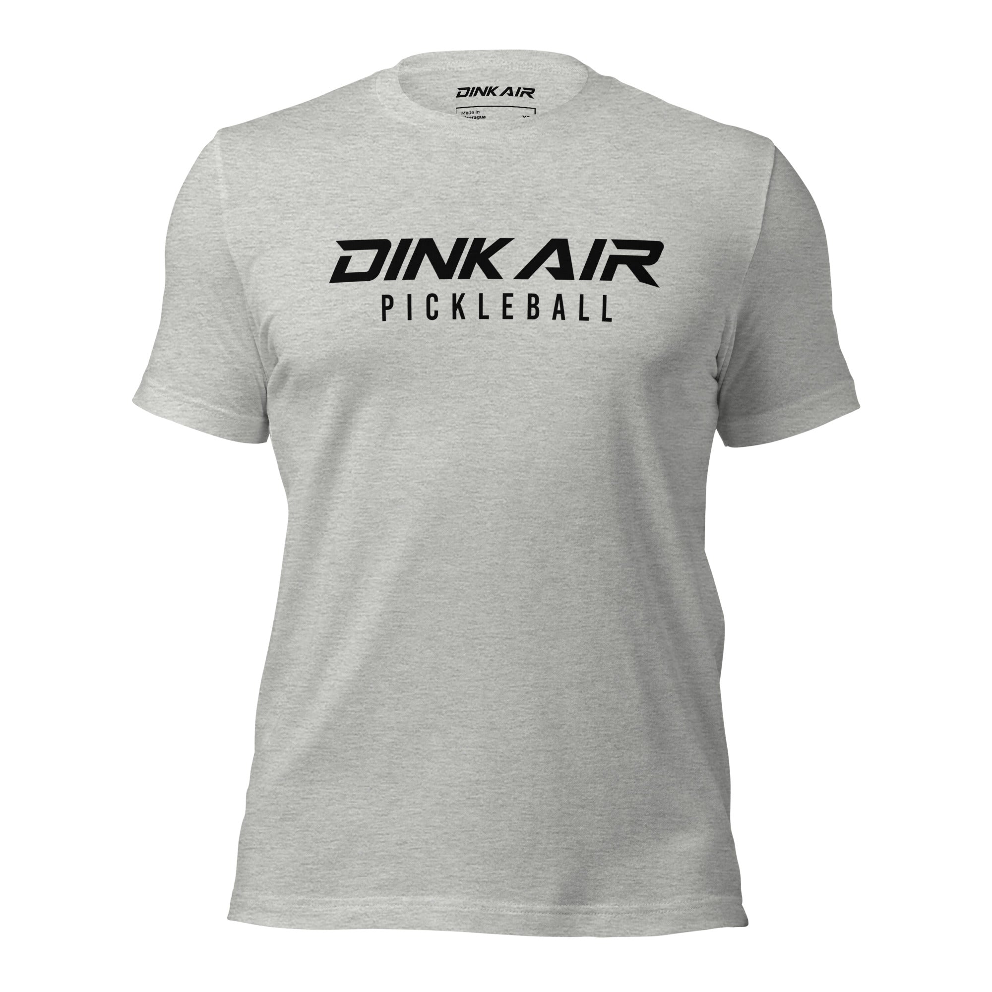 Front view of the Signature Pickleball Tee in heather gray featuring the Signature Pickleball logo across the chest, lightweight athletic fabric, classic crew neck, and a clean minimalist design for pickleball and everyday wear.