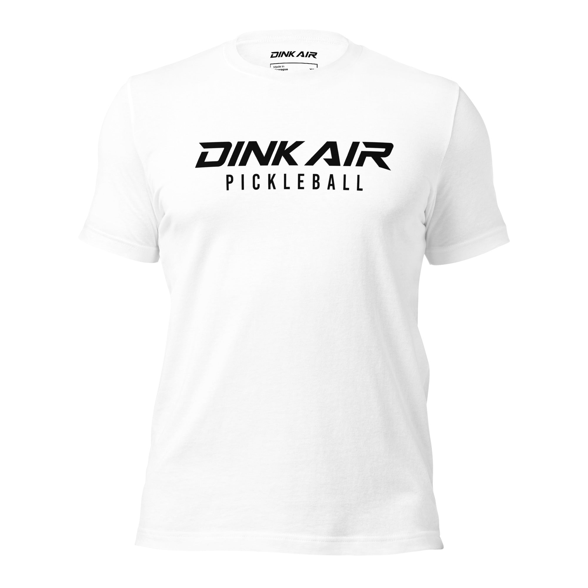 Front view of the Signature Pickleball Tee in white featuring the Signature Pickleball logo across the chest, lightweight athletic fabric, classic crew neck, and a clean minimalist design for pickleball and everyday wear.