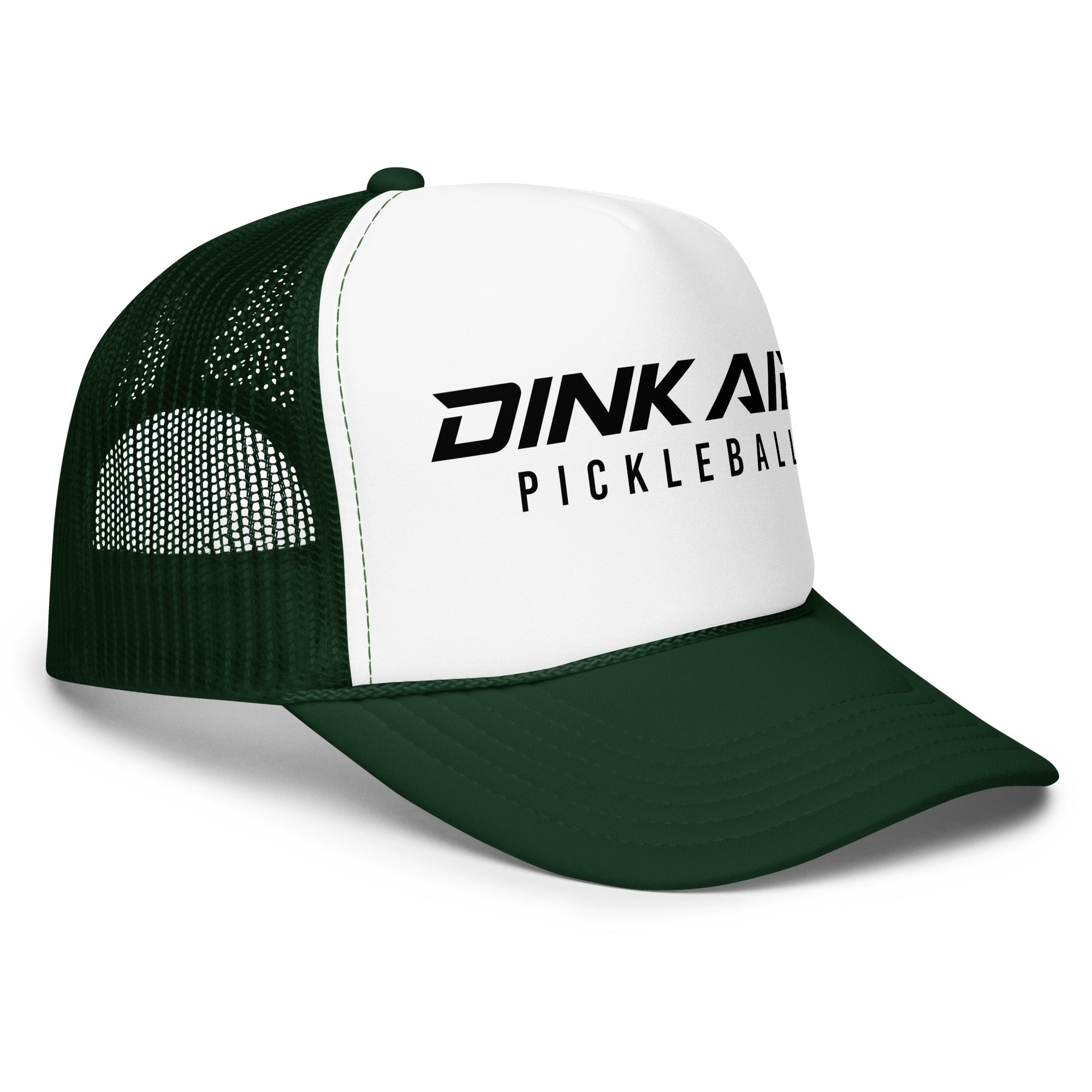 Front view of the green Signature Pickleball Trucker Hat featuring the Signature Pickleball logo.