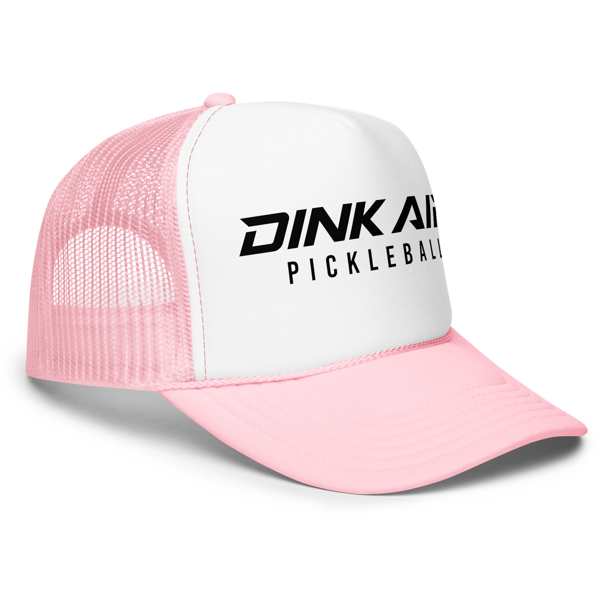 Front view of the pink Signature Pickleball Trucker Hat featuring the Signature Pickleball logo.